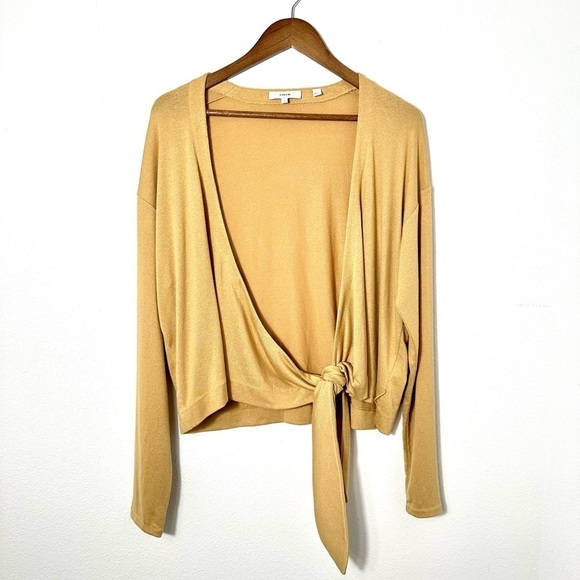 Vince Sweaters - Vince. True Wrap Long Sleeve Camel Yellow Sweater Size Large